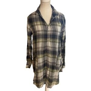 CP SHADES CP Plaid Shades Teton‎ Tunic Size XS Grau Boho